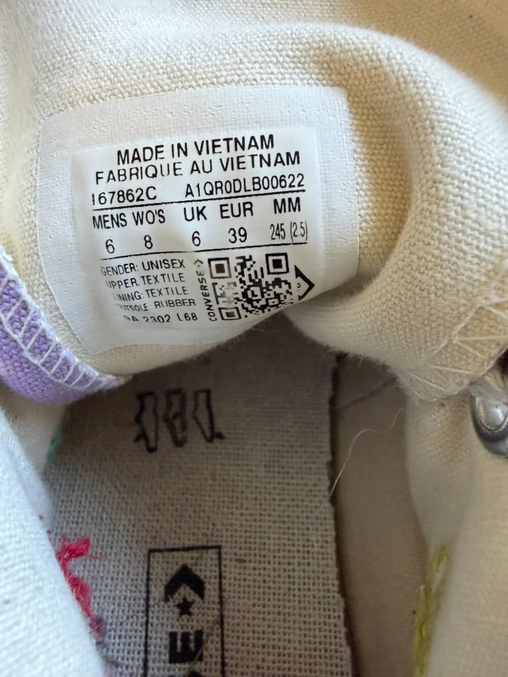 Rare Spongebob Embroidered Lavendar Converse